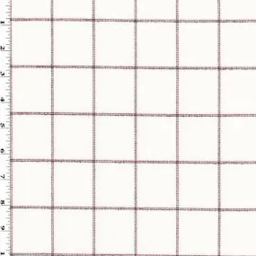 1 3/4 YD PC-Cream/Black/White Grid Stretch Twill Jacketing Fabric