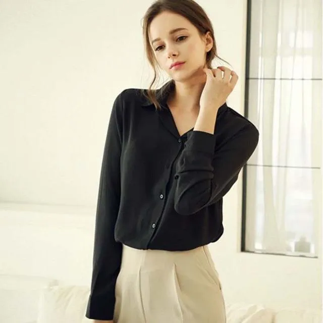 1PC Women Chiffon Blouse Long