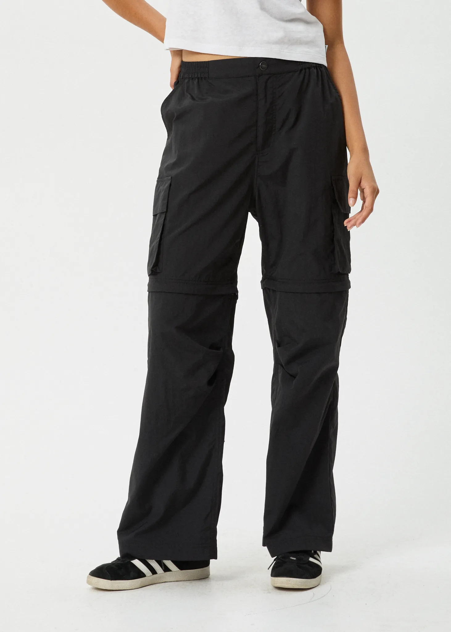 AFENDS Womens Instinct - Zip Off Cargo Pants - Black