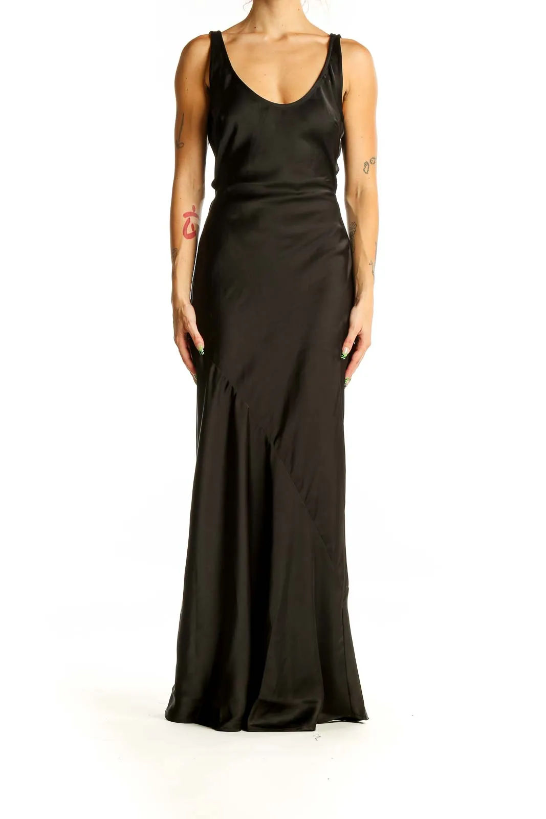 Black Elegant Backless Maxi Dress