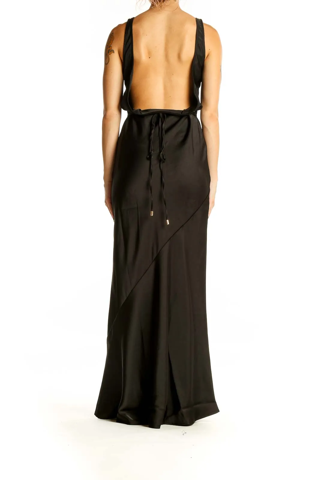 Black Elegant Backless Maxi Dress