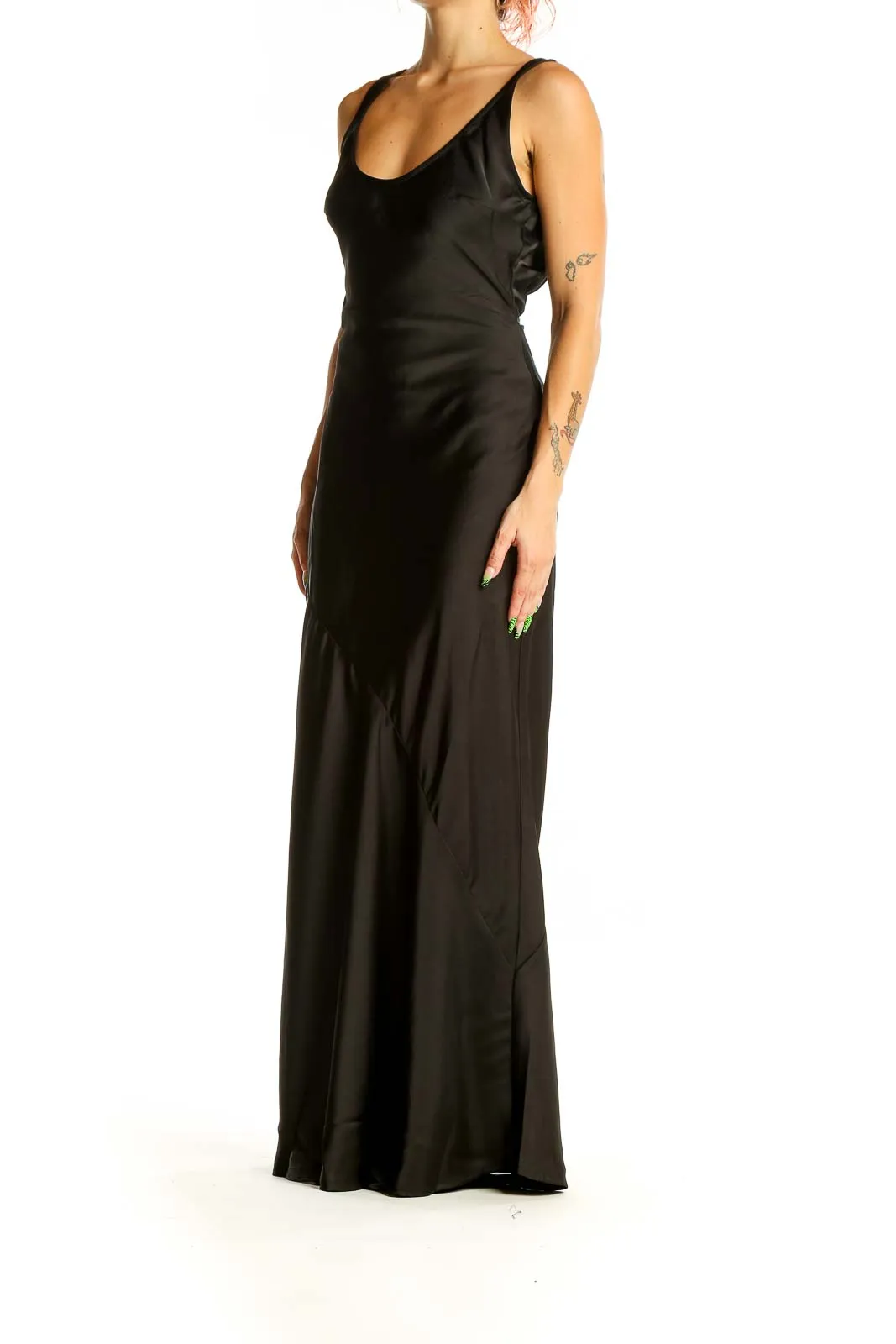 Black Elegant Backless Maxi Dress