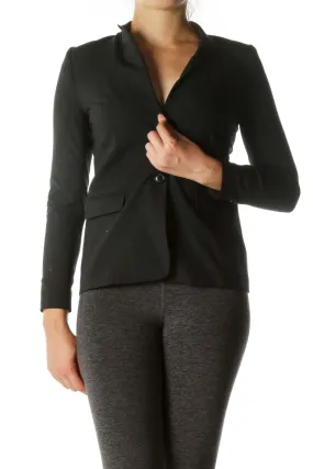 Black Padded Pocketed Blazer