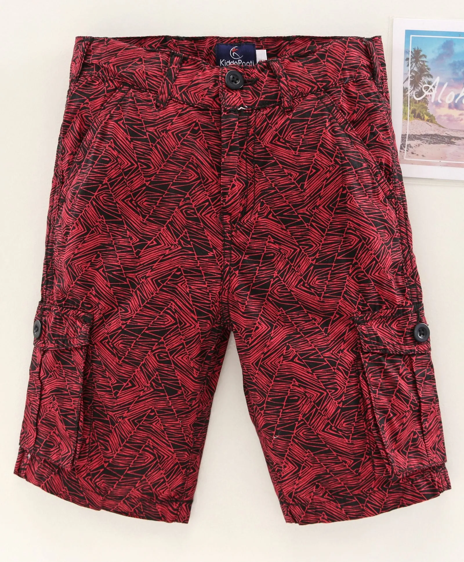 Boys Poplin Knee Length Cargo Short