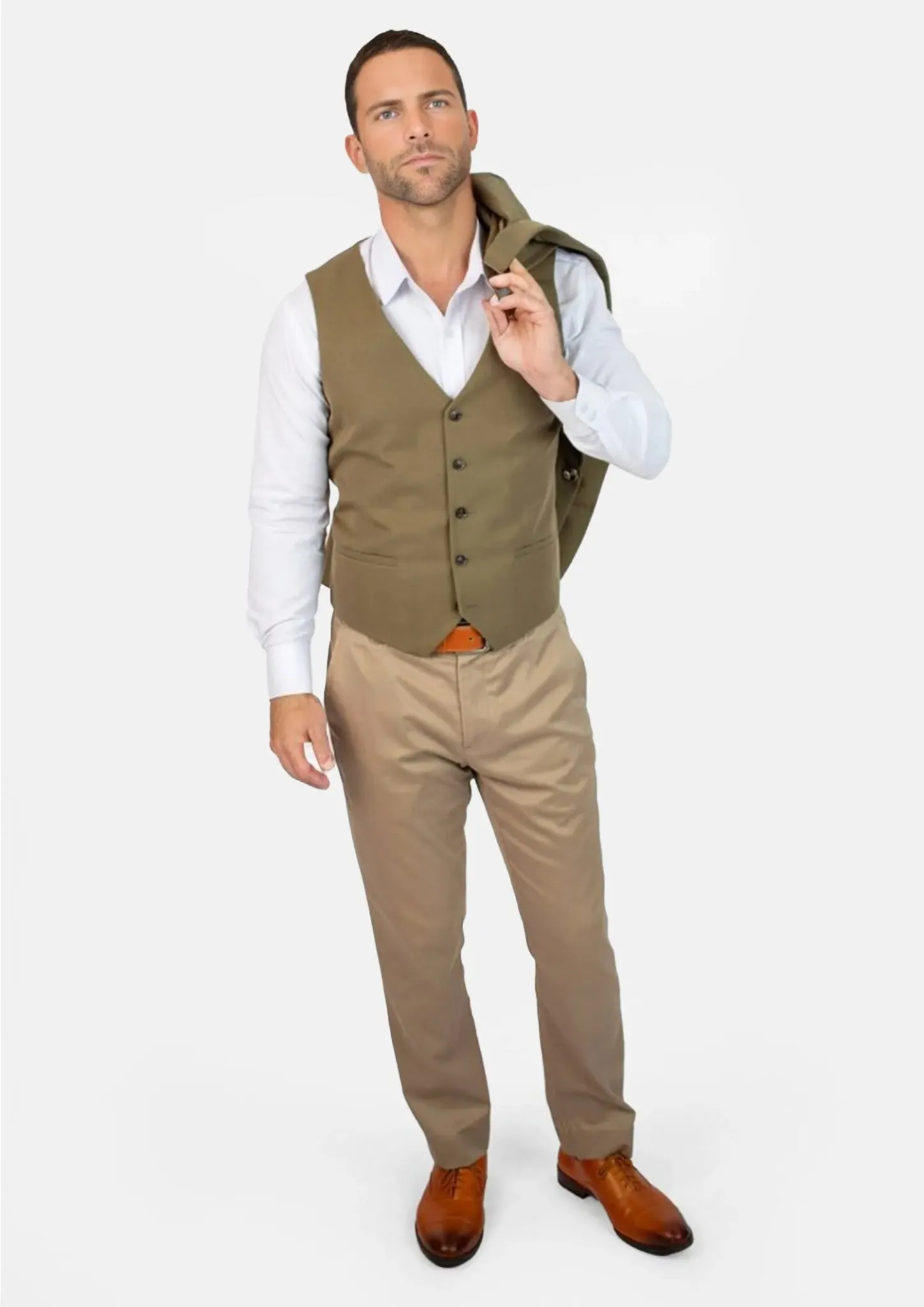 British Khaki Cotton Vest