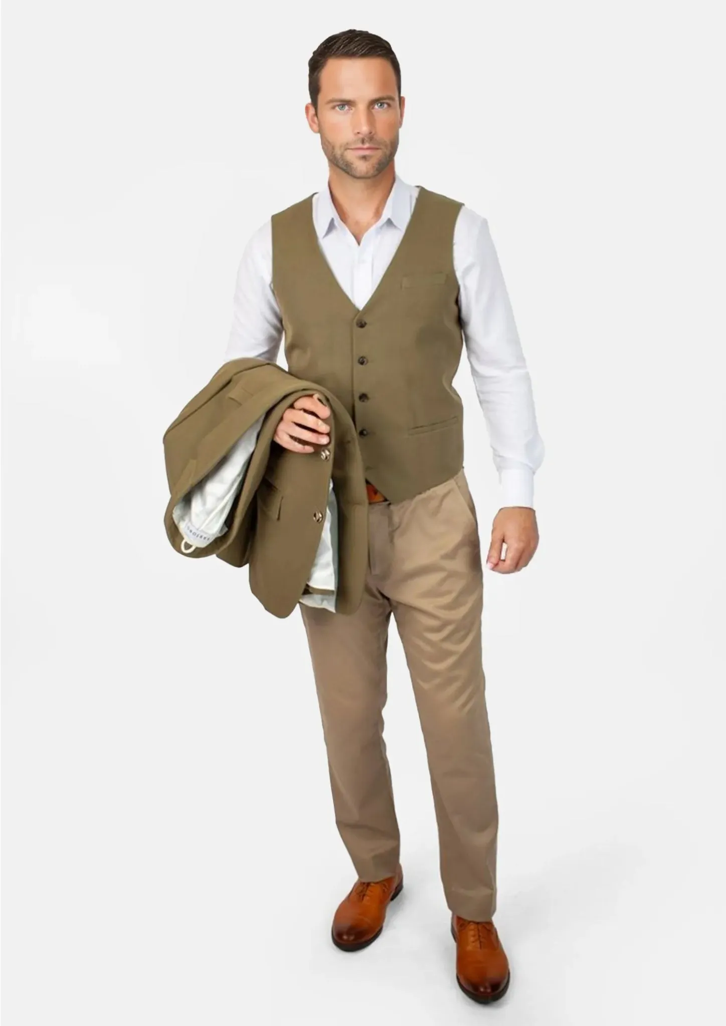 British Khaki Cotton Vest