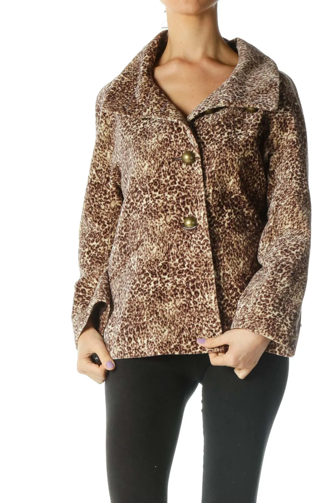 Brown Animal Print Jacket