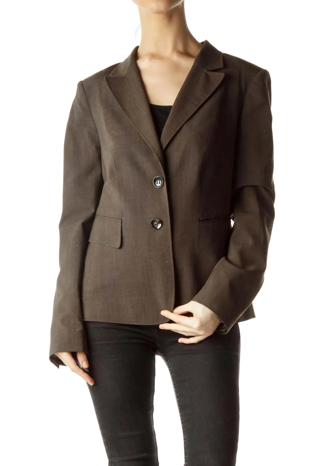 Brown Pocketed Blazer