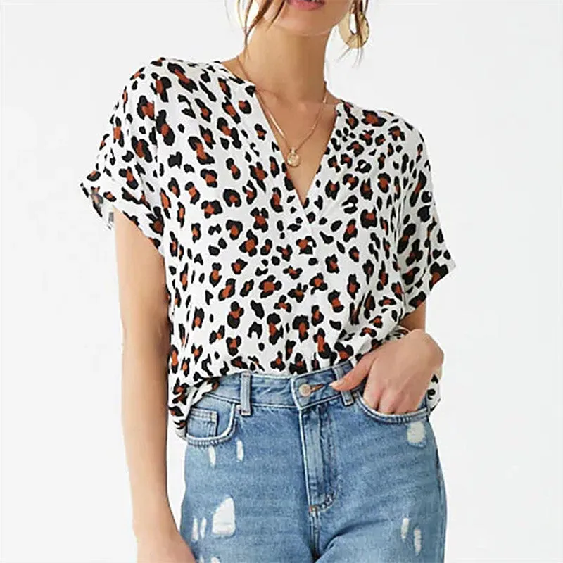 Chiffon Blouse Women Batwing Short Sleeve