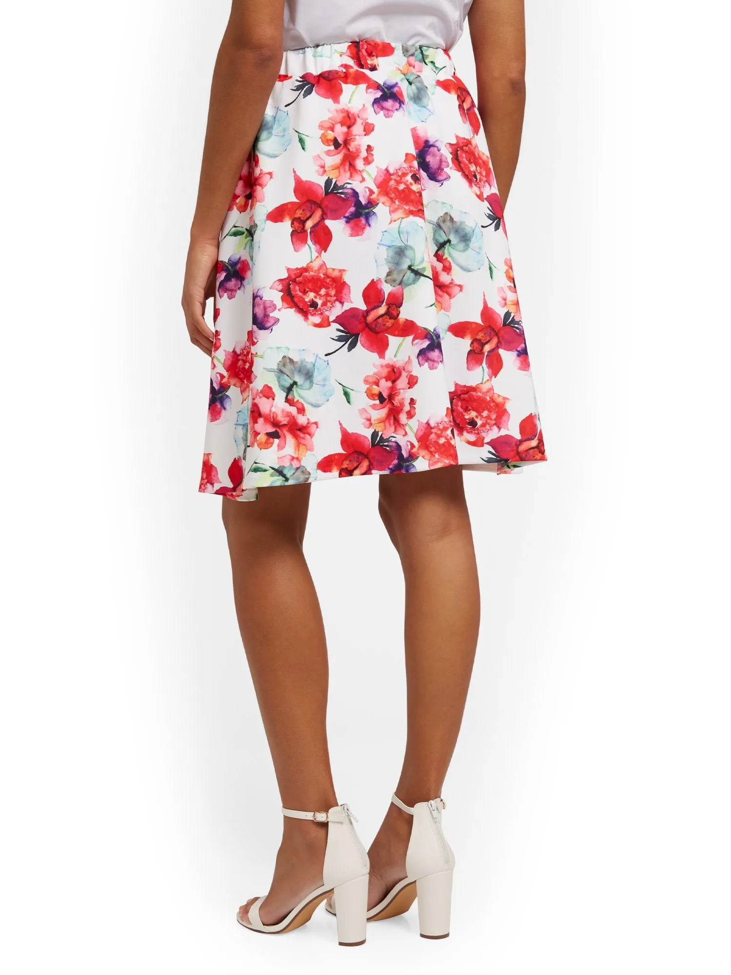 Floral-Print Flare Skirt