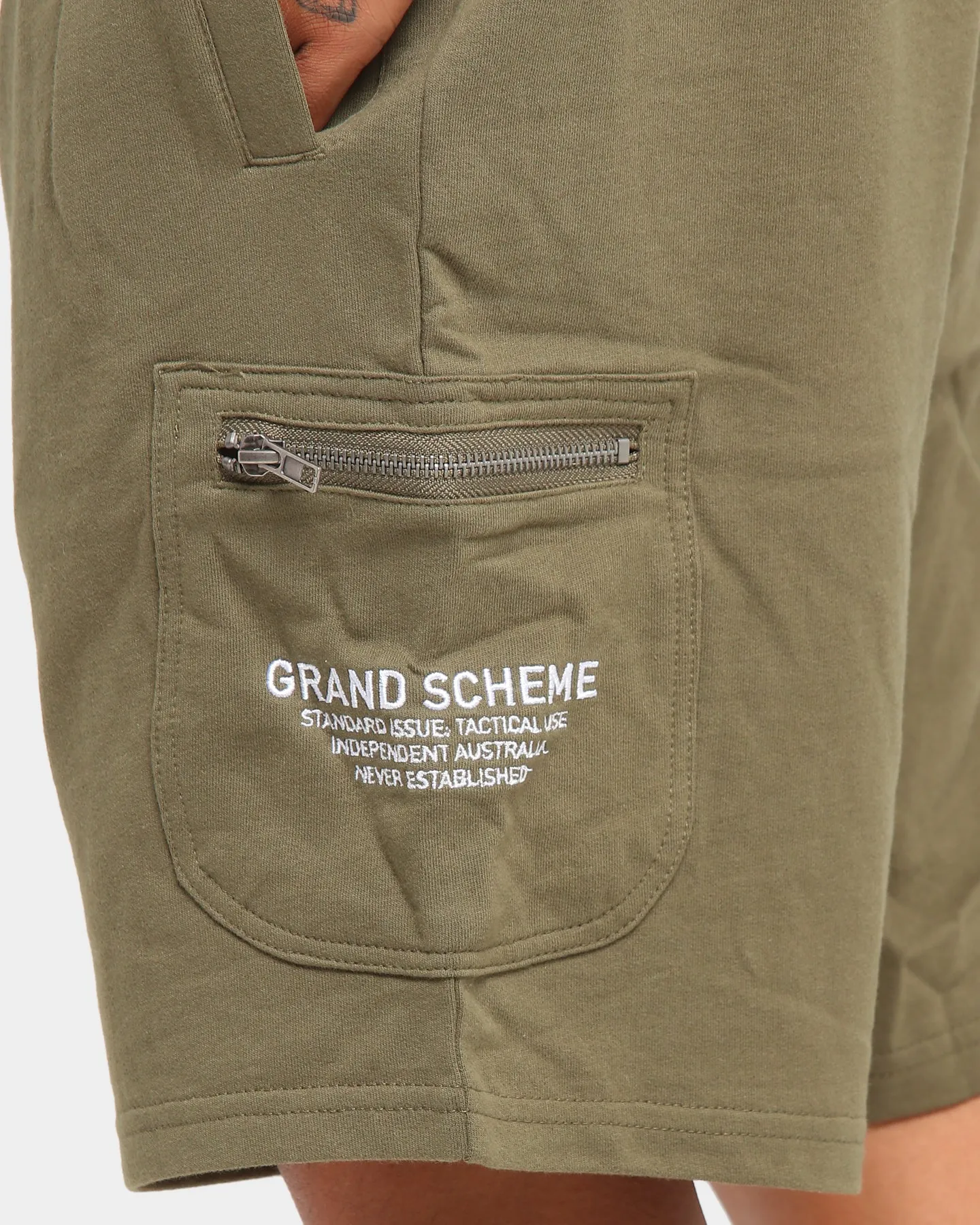 Grand Scheme Cargo Sweat Shorts Army Green