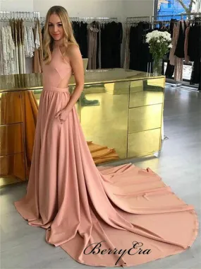 Halter Sexy Long Prom Dresses, A-line Prom Dresses, Cheap Prom Dresses