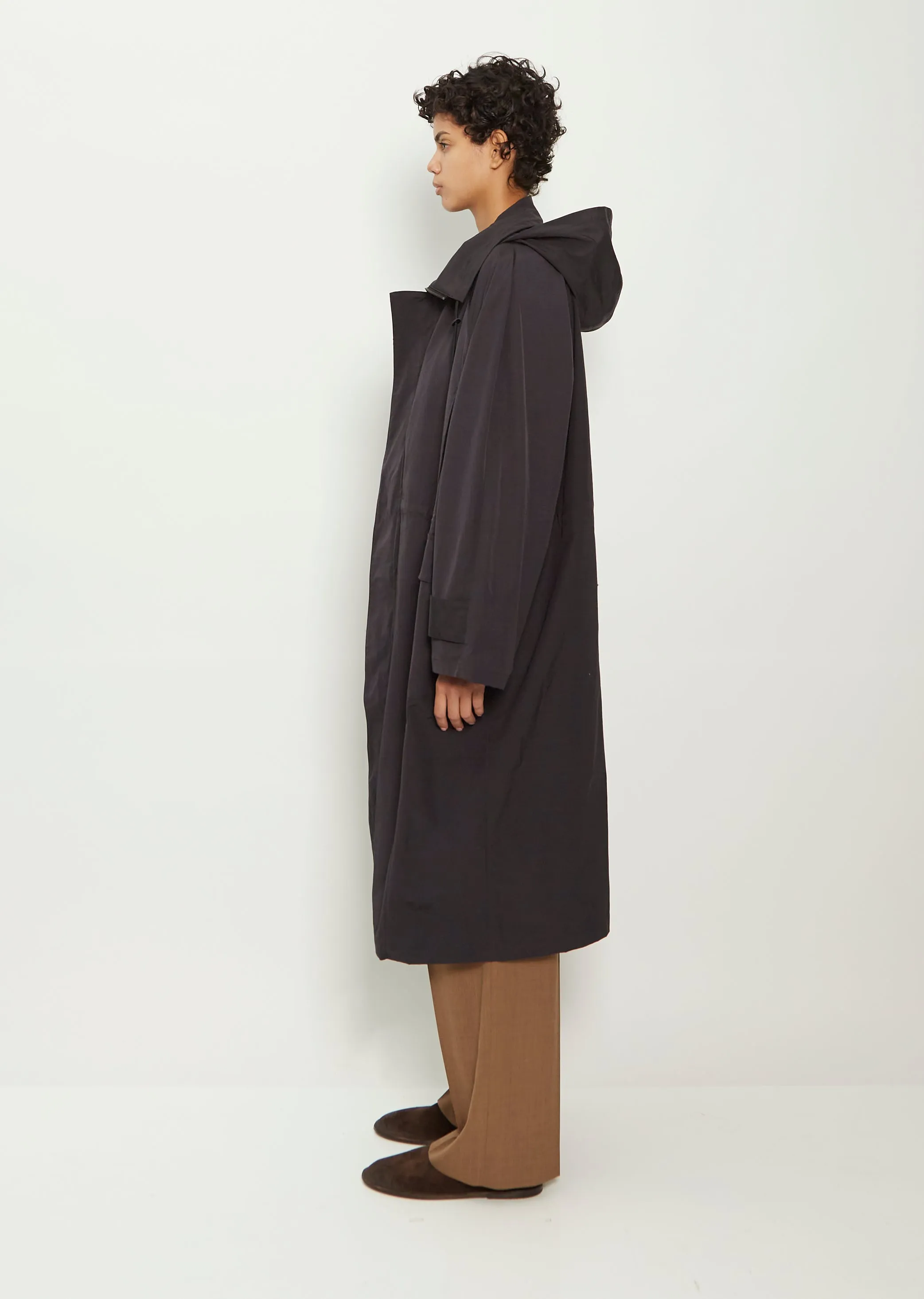 Hooded Parka Coat — Black