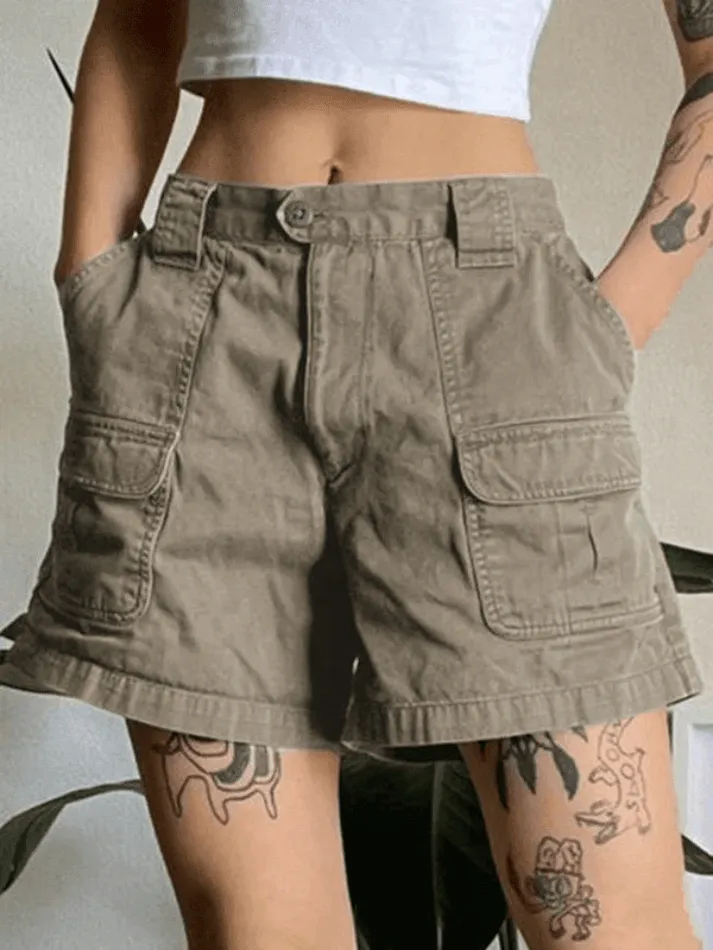 Joskaa Denim Straight Leg Cargo Shorts