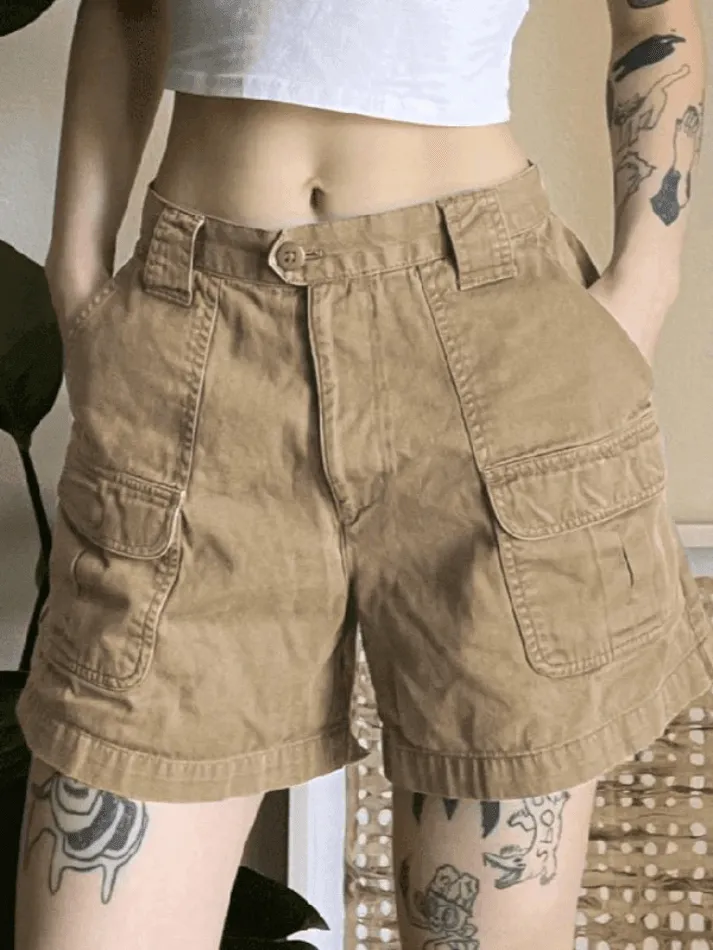 Joskaa Denim Straight Leg Cargo Shorts