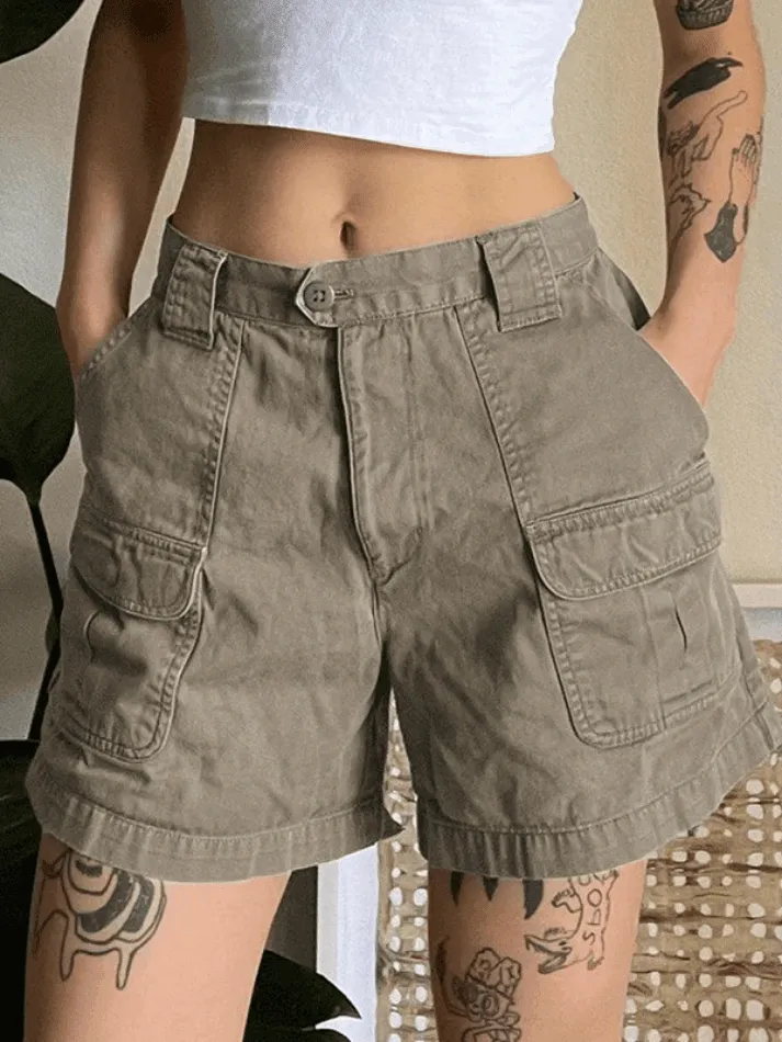 Joskaa Denim Straight Leg Cargo Shorts