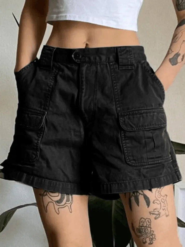 Joskaa Denim Straight Leg Cargo Shorts