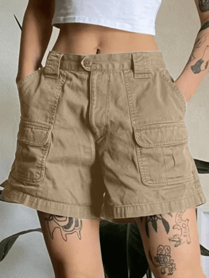 Joskaa Denim Straight Leg Cargo Shorts