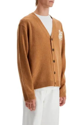 Maison Kitsune Fox Head Wool Cardigan With