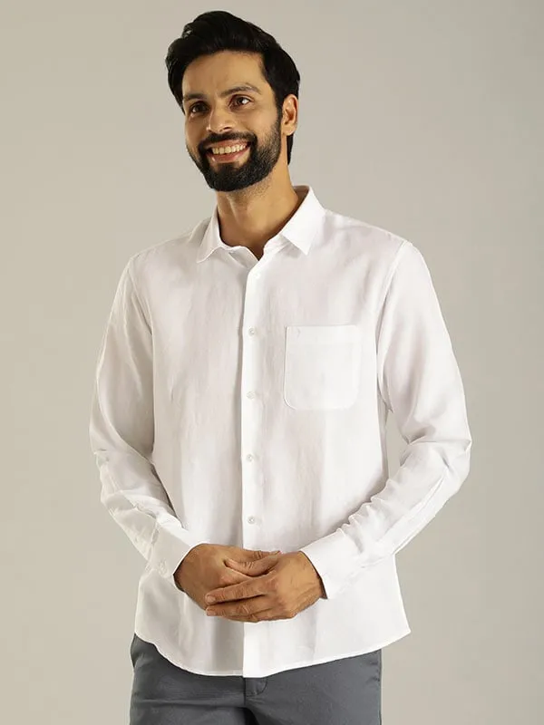 Men Solid Full Sleeve Viscose Blend Shirt