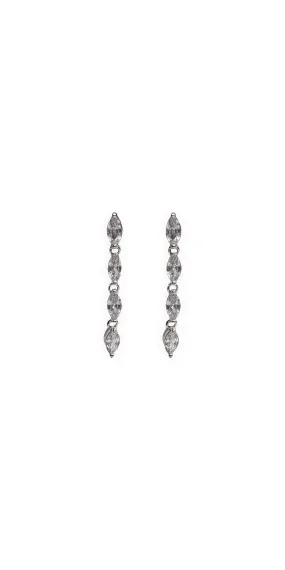 Multi Stone Linear Drop Earrings