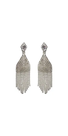 Multi Strand Rhinestone Dome Earrings