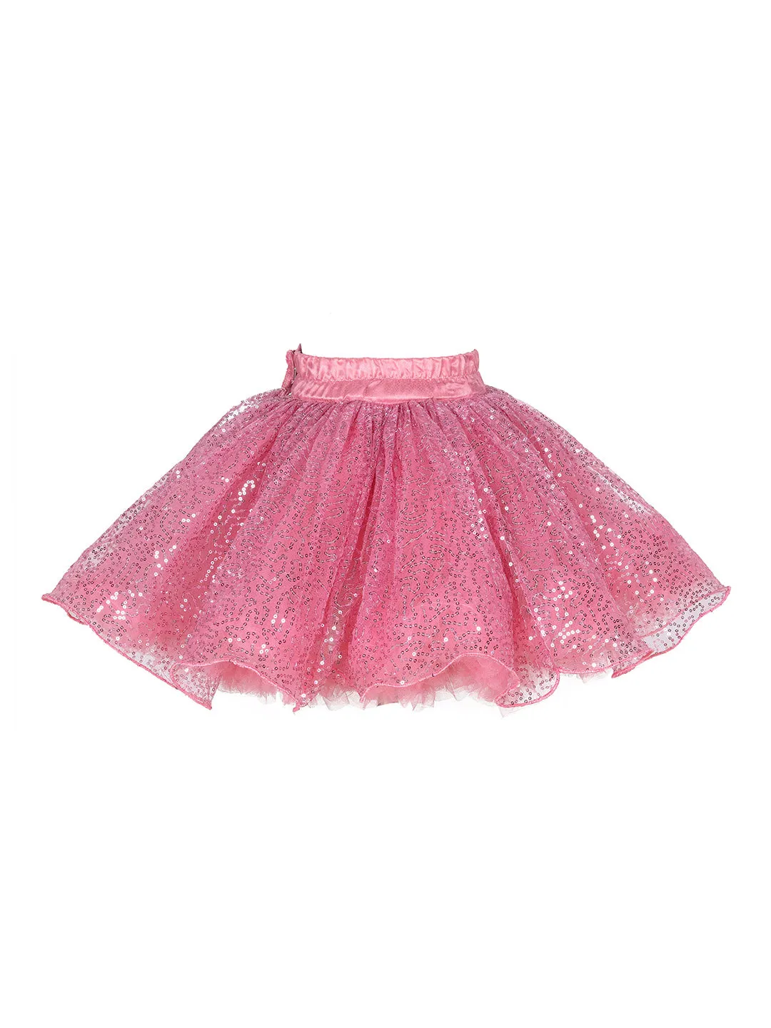 Pink Chick Sequins Skirt -Rose Pink