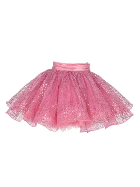 Pink Chick Sequins Skirt -Rose Pink