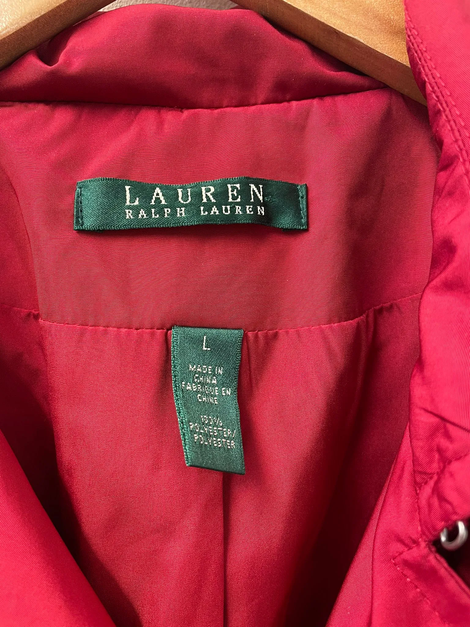 Ralph Lauren Red Trench Coat Large