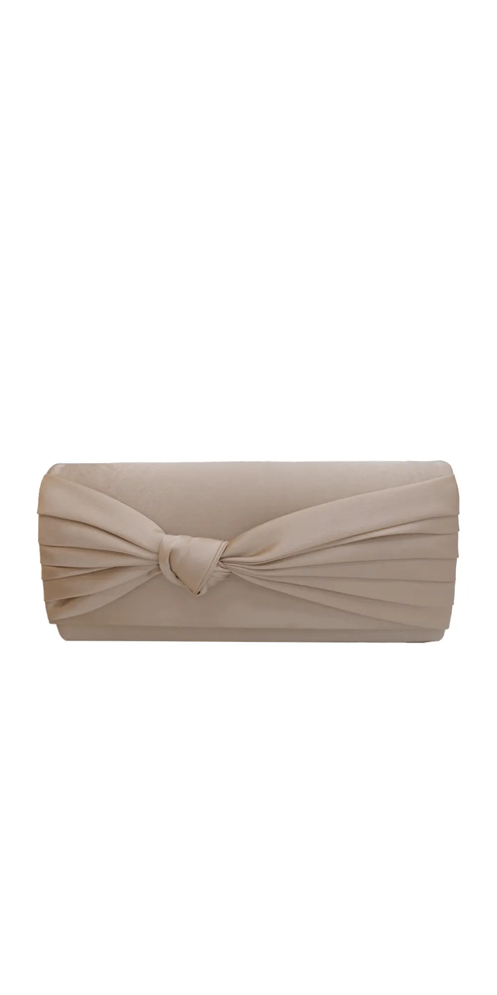 Satin Rectangle Handbag with Pleated Knot Detail