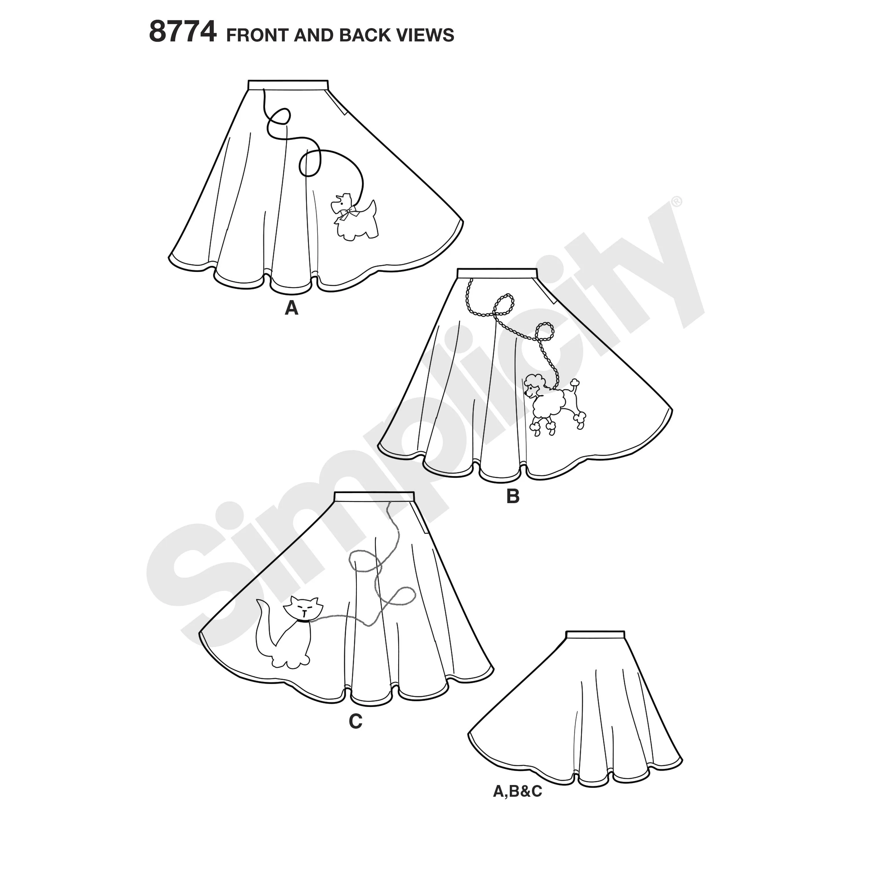 Simplicity Pattern 8774 Girls' Jive Costumes