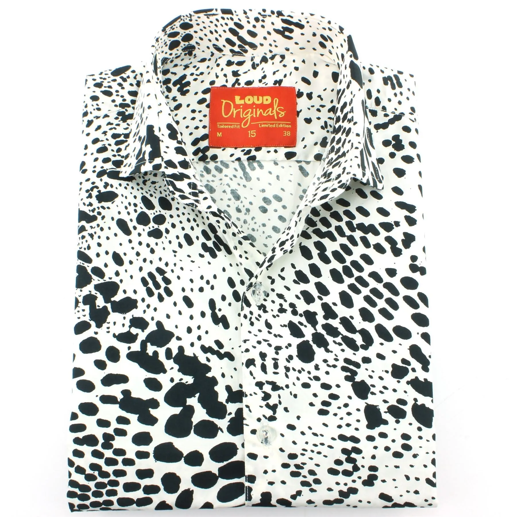 Tailored Fit Short Sleeve Shirt - Black Spots