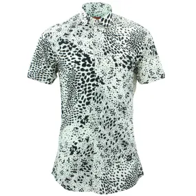 Tailored Fit Short Sleeve Shirt - Black Spots