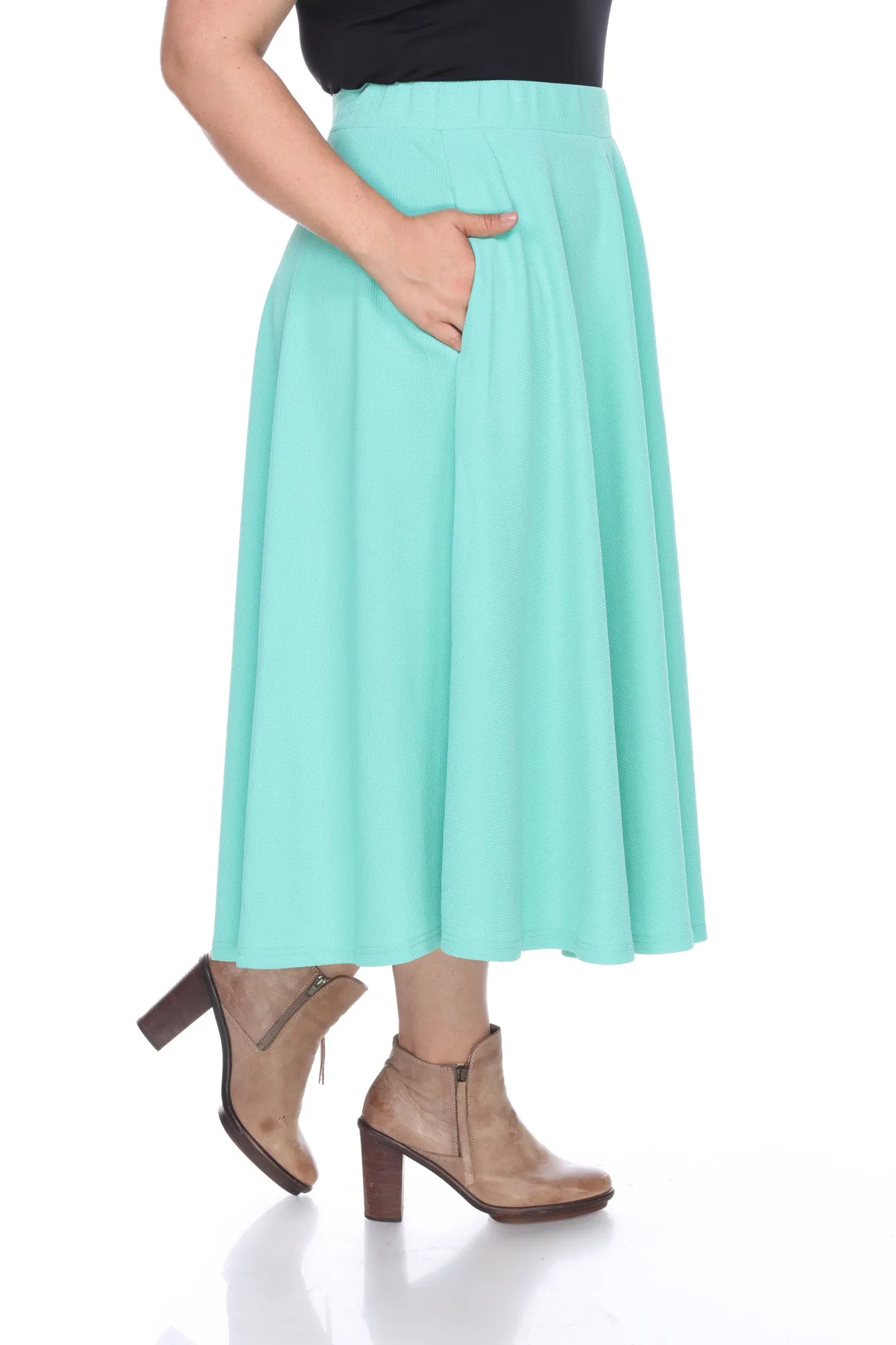 Tasmin Flare Midi Skirts - Plus