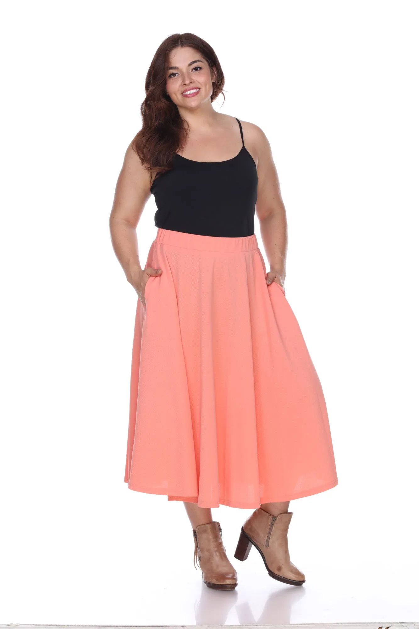 Tasmin Flare Midi Skirts - Plus