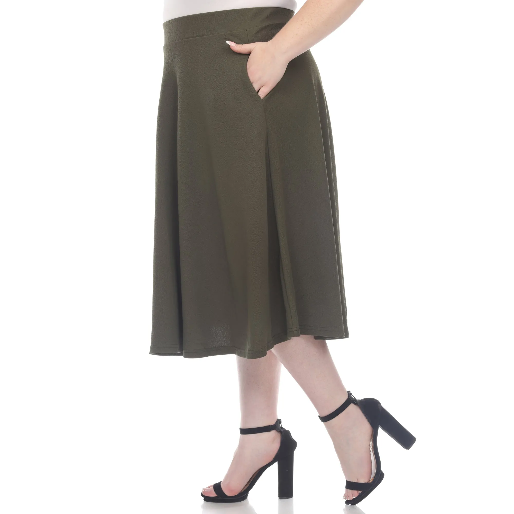 Tasmin Flare Midi Skirts - Plus