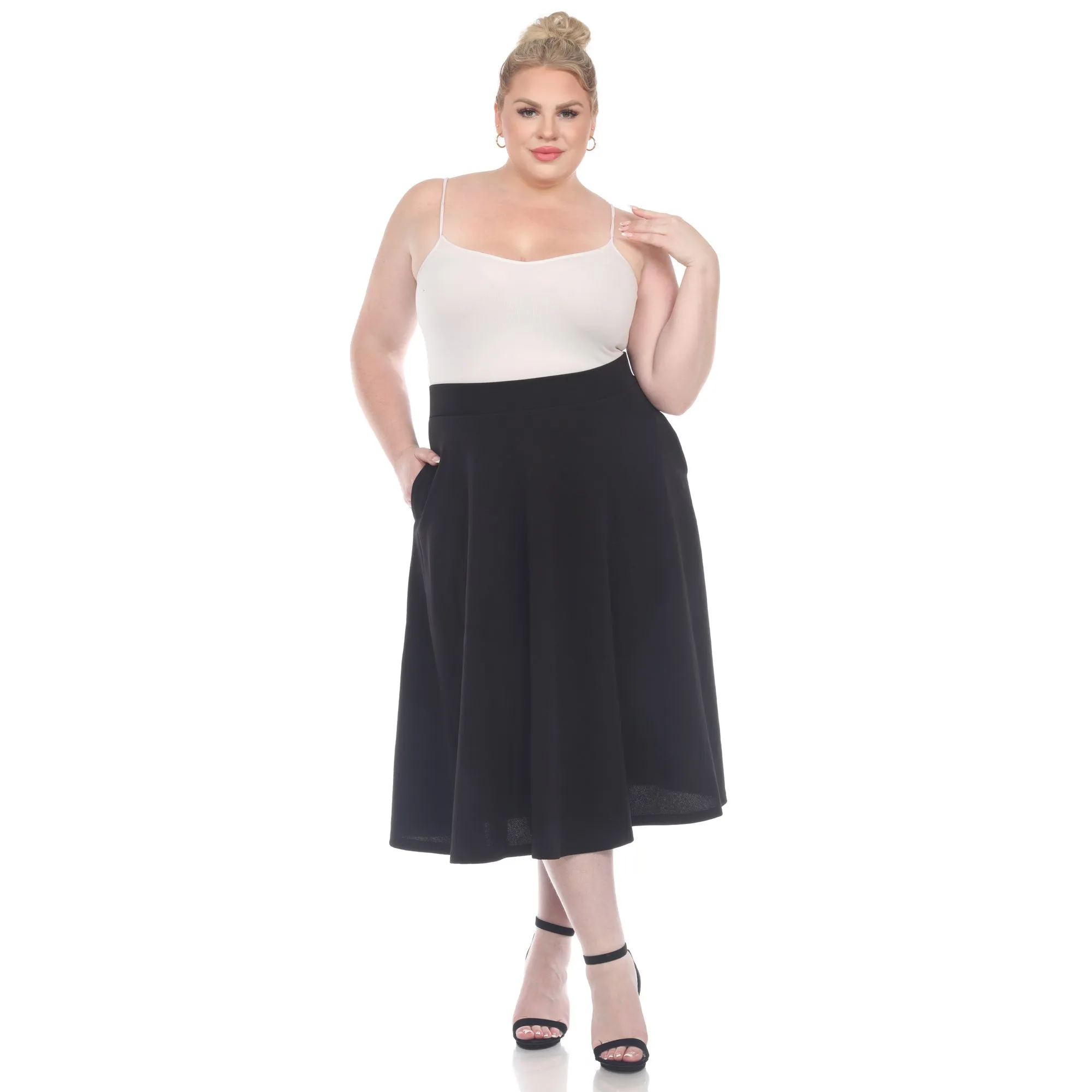 Tasmin Flare Midi Skirts - Plus