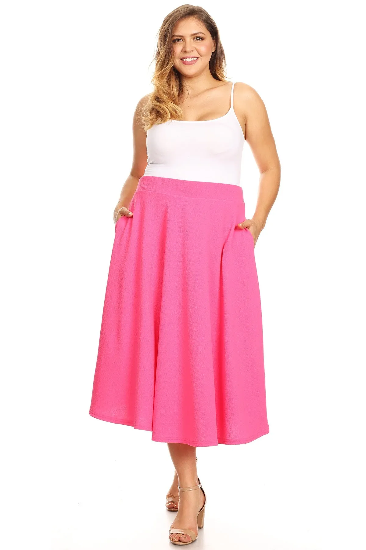 Tasmin Flare Midi Skirts - Plus