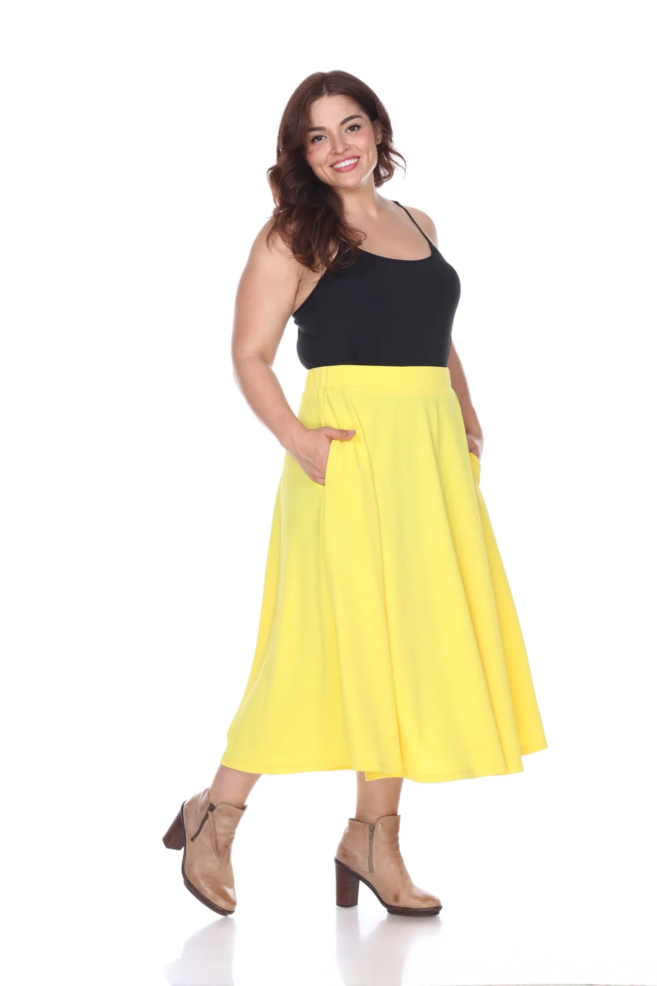 Tasmin Flare Midi Skirts - Plus