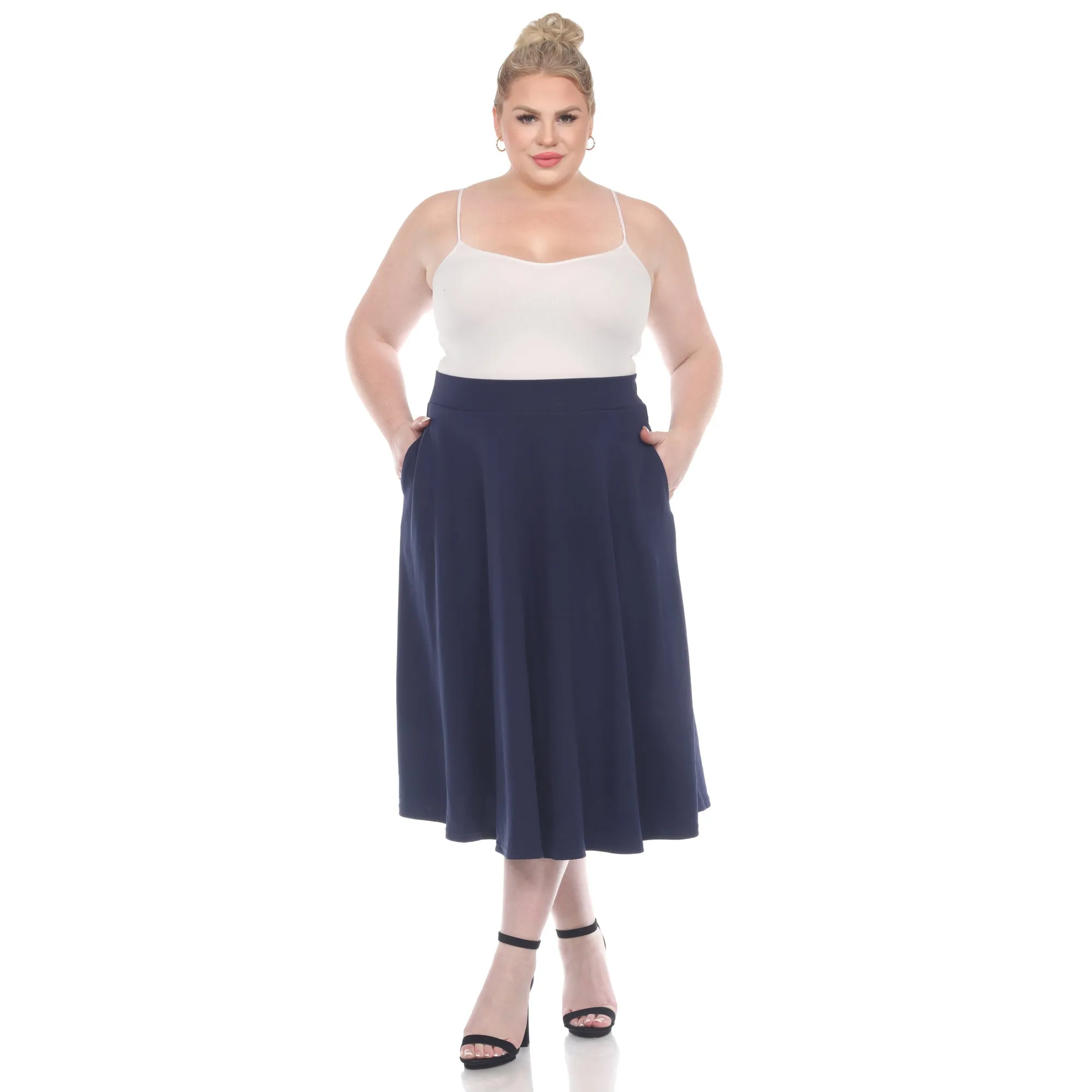 Tasmin Flare Midi Skirts - Plus