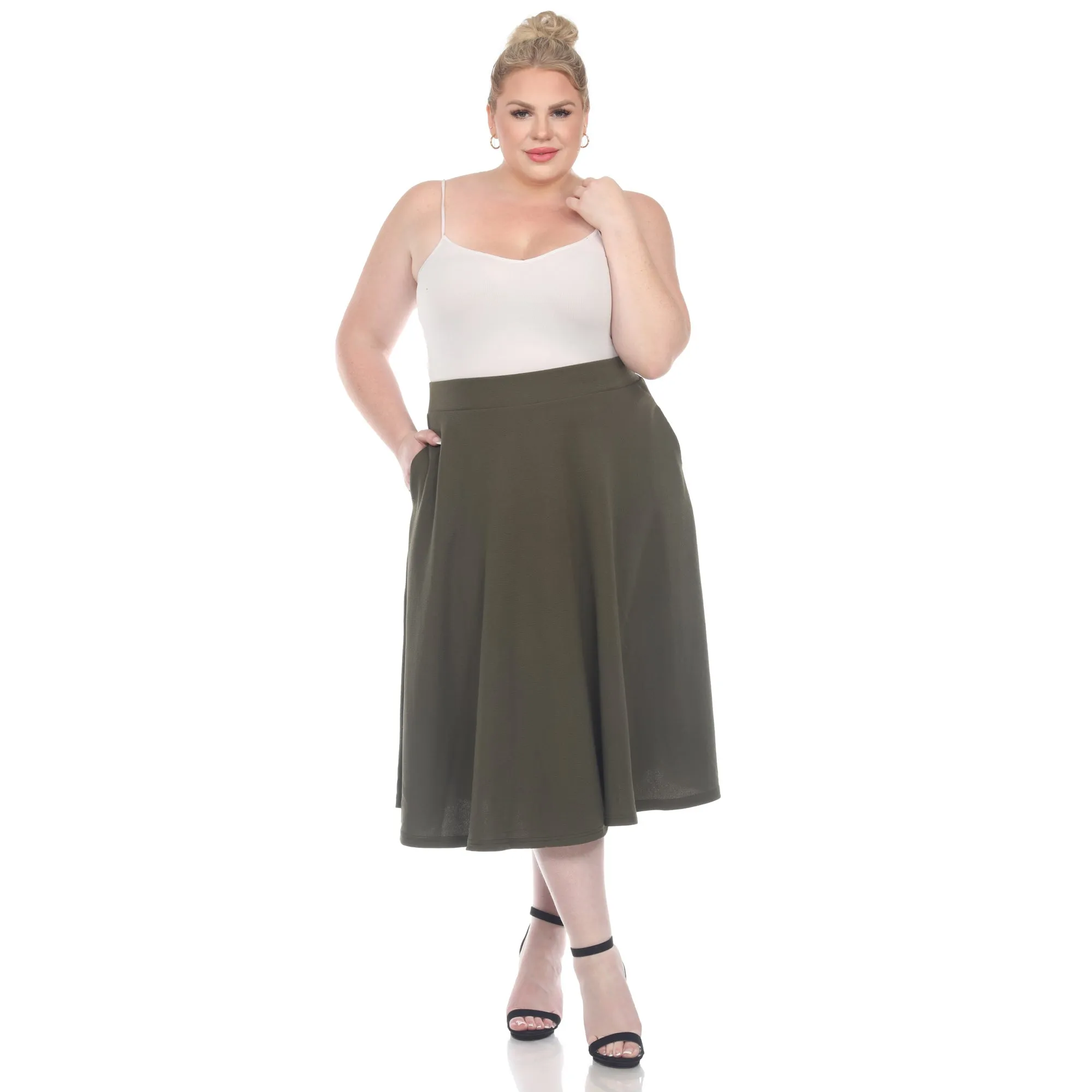 Tasmin Flare Midi Skirts - Plus