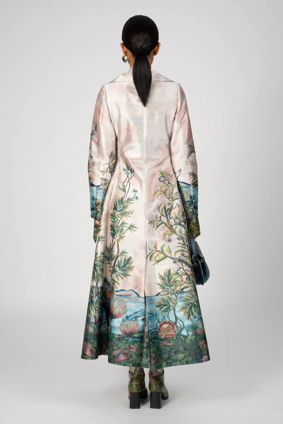 The river godet evening coat