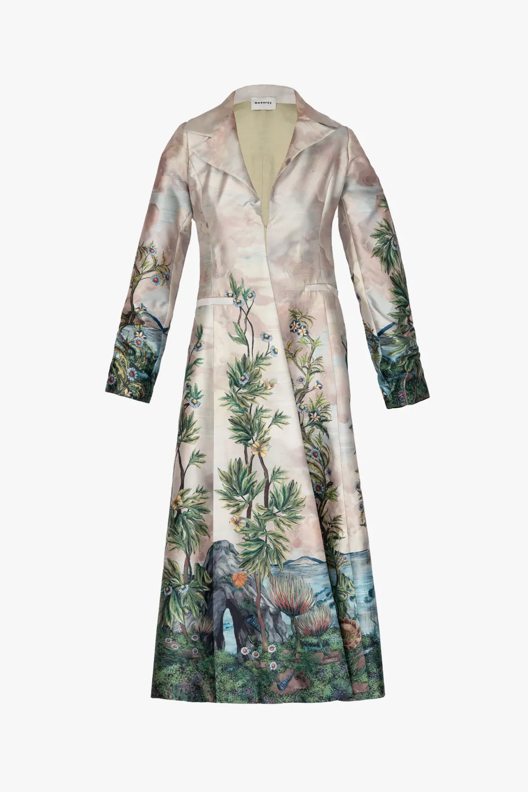 The river godet evening coat