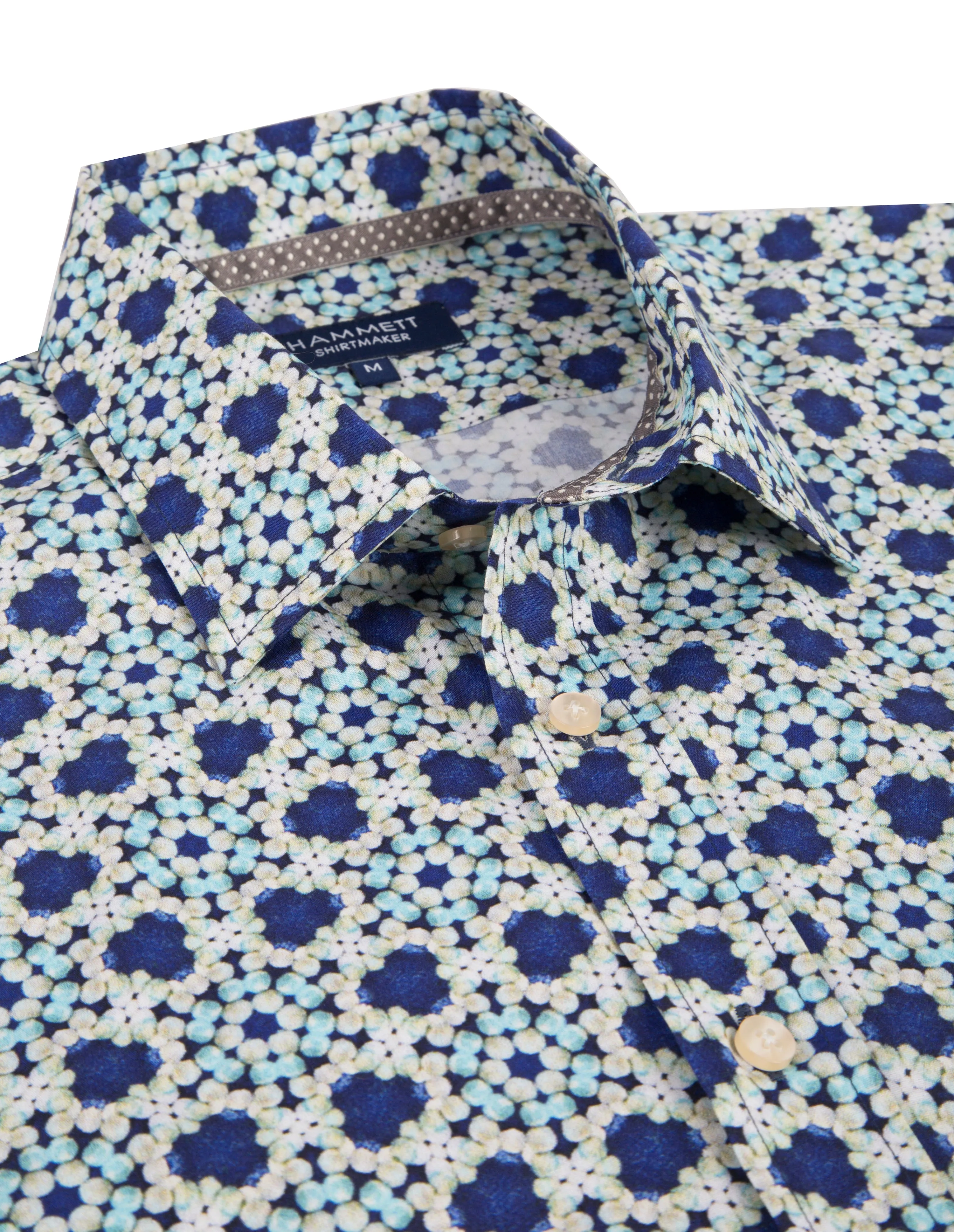 The SANTORINI men's floral mosaic shirt