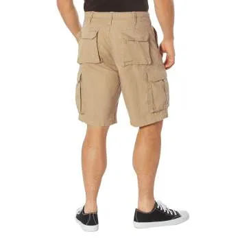 Vintage Style Solid Paratrooper Cargo Shorts