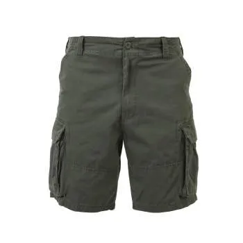 Vintage Style Solid Paratrooper Cargo Shorts