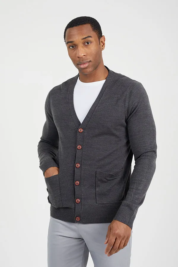 Y-NECK BUTTON THROUGH CARDIGAN