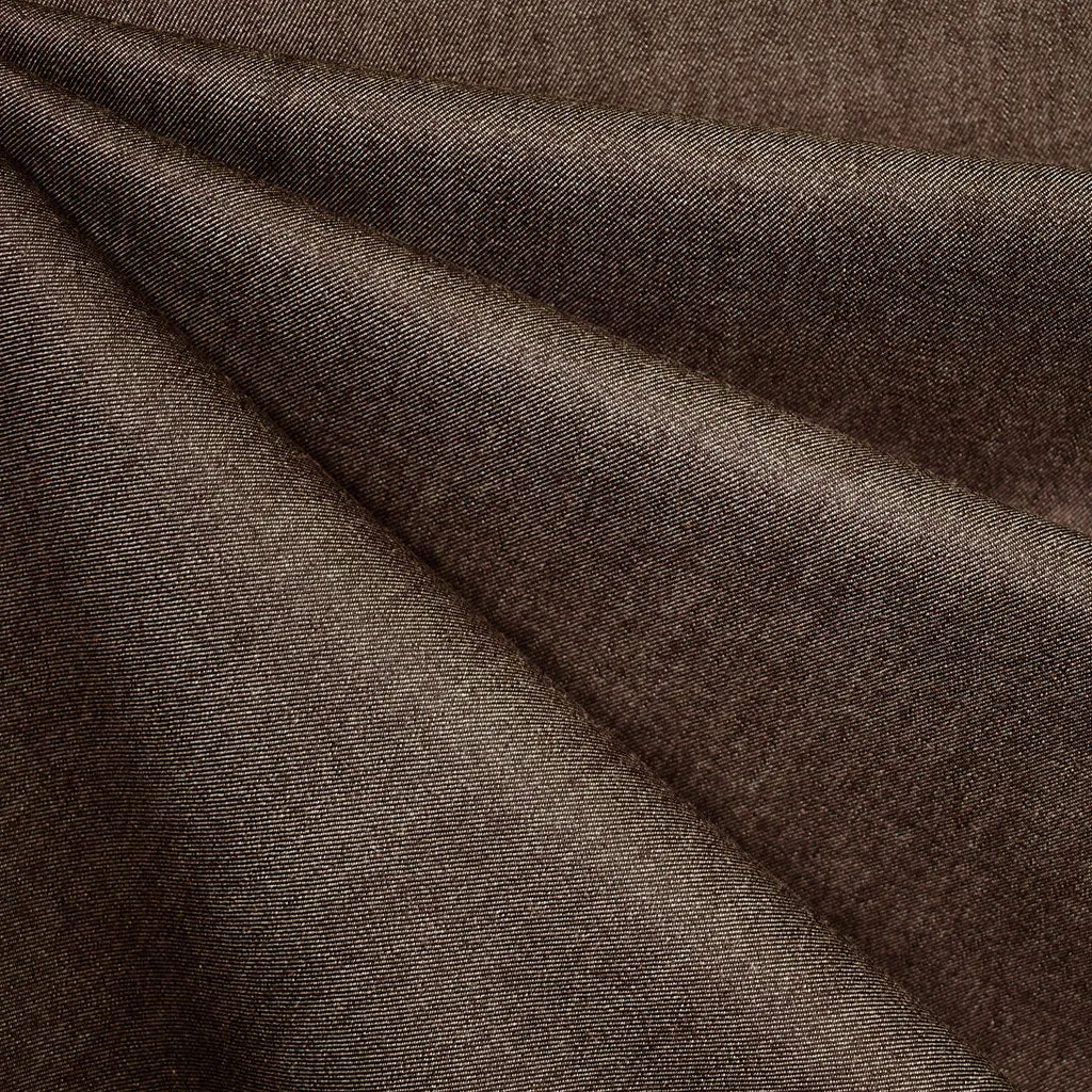 Yarn Dyed Stretch Wool Blend Twill Suiting Chocolate