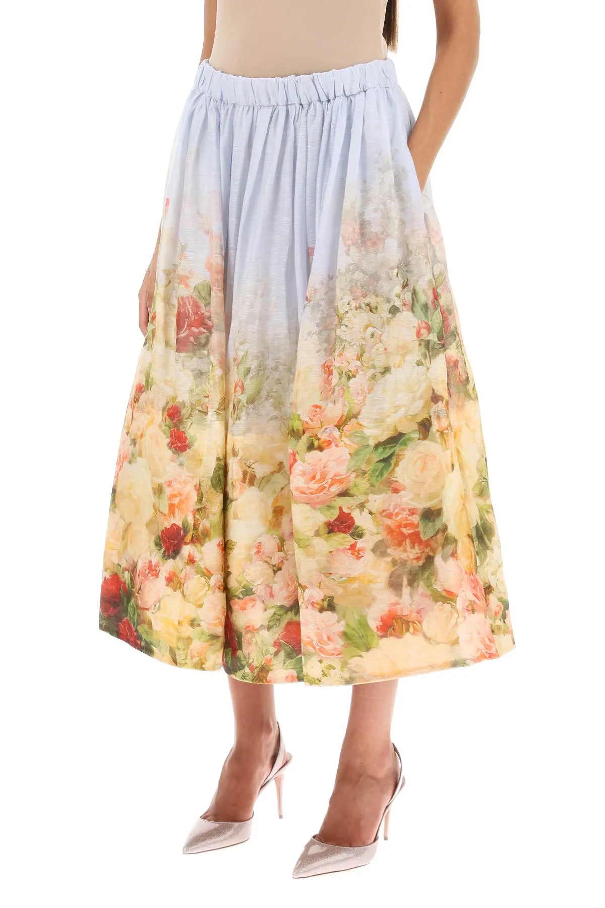 Zimmermann Linen Silk Luminosity Skirt